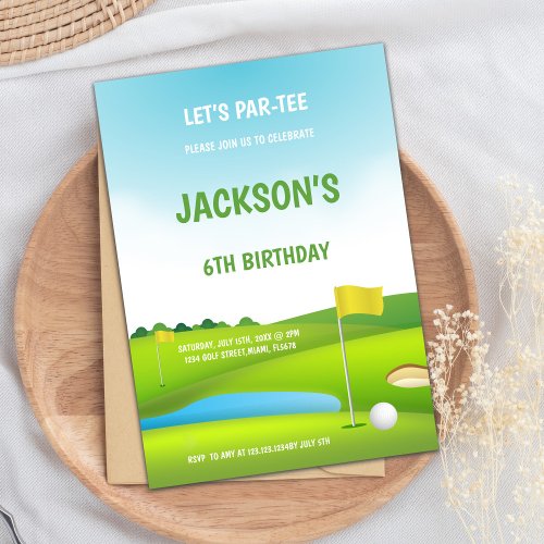 6th Birthday Golf Invitations