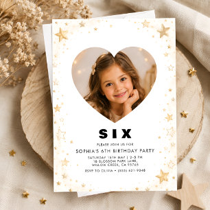 6th Birthday Invitation Girl with Photo