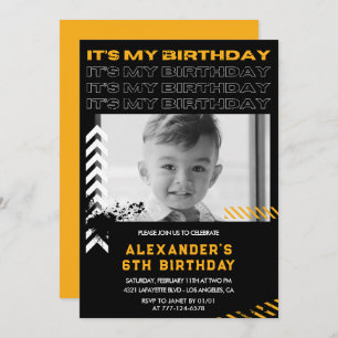 6th birthday invitations boy Photo Spray paint