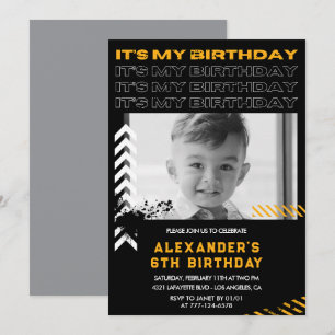 6th birthday invitations boy Photo Spray paint