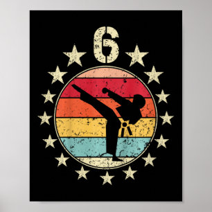 6th Birthday Karate Sixth 6 Year Old Birthday Boy  Poster