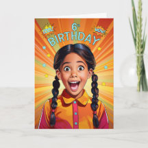 6th Birthday Latin American Girl Pop Art Style