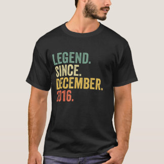 6th Birthday Legend Since December 2016 6 Years O T-Shirt