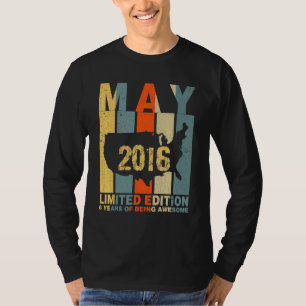 6th Birthday May 2016 6 Years Of Being Awesome T-Shirt