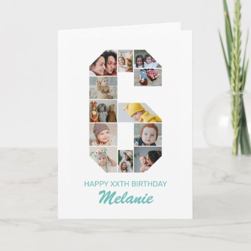 6th Birthday Number 6 Photo Collage Personalized