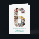 6th Birthday Number 6 Photo Collage Personalized Card<br><div class="desc">Celebrate your child's momentous 6th Birthday with this cute card. It's a personalized photo collage birthday card that allows you to create a truly unique and memorable design. This customizable template lets you insert your own cherished photos, capturing the precious moments of your children's year. This custom card is perfect...</div>