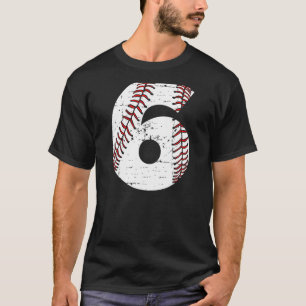 6th Birthday of Boy or Girl, 6 Year Old, Baseball  T-Shirt