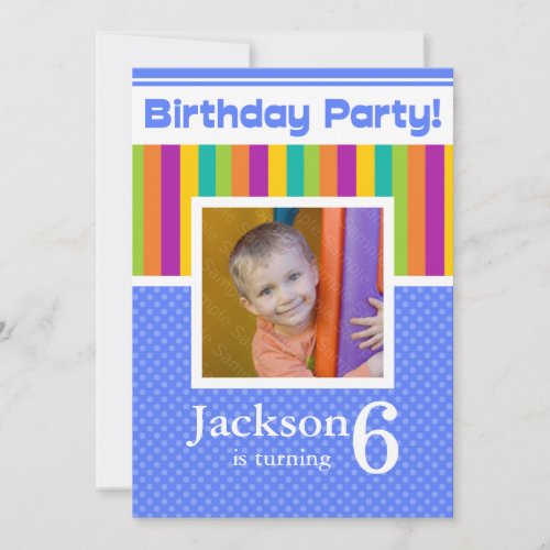 6th Birthday Party Invitations Fun Neon Boy