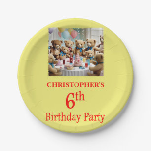 6th Birthday Party Teddy Bears Party Paper Plates