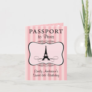 6th Birthday Passport Invitation