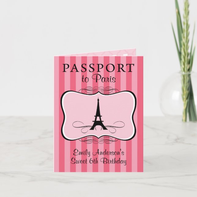 6th Birthday Passport Invitation (Front)