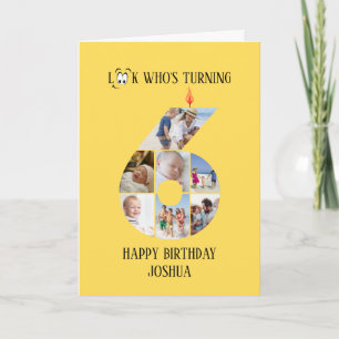 6th Birthday Photo Card