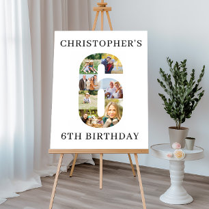 6th Birthday Photo Collage Number 6 Personalized Foam Board