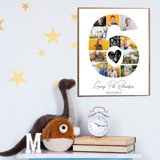6th Birthday Photo Collage Poster Keepsake (Creator Uploaded)