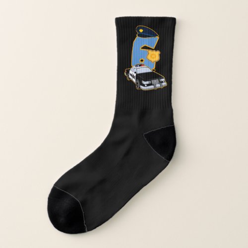 6th Birthday Police 6 Years Officer Costume Gift Socks