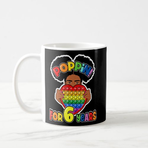 6th Birthday Pop It Fidget African American Kids G Coffee Mug