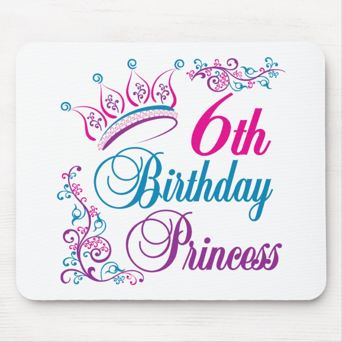 6th Birthday Princess Mouse Mats