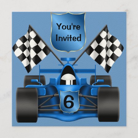 6th Birthday Race Car Invitation