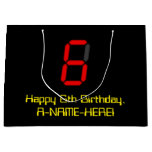 [ Thumbnail: 6th Birthday: Red Digital Clock Style "6" + Name Gift Bag ]