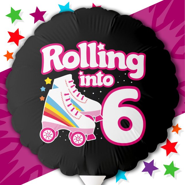 6th Birthday Roller Skating 6 Years Old Skate Balloon (Creator Uploaded)