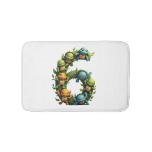 6th Birthday Sea Turtle Tortoise Theme Party 6 Yea Bath Mat