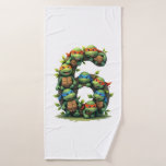 6th Birthday Sea Turtle Tortoise Theme Party 6 Yea Bath Towel
