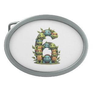6th Birthday Sea Turtle Tortoise Theme Party 6 Yea Belt Buckle