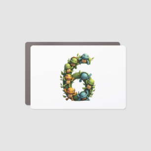 6th Birthday Sea Turtle Tortoise Theme Party 6 Yea Car Magnet