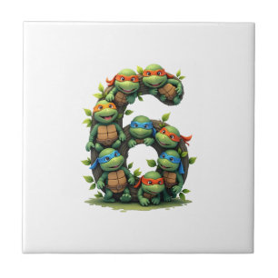 6th Birthday Sea Turtle Tortoise Theme Party 6 Yea Ceramic Tile