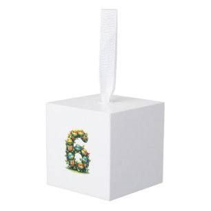 6th Birthday Sea Turtle Tortoise Theme Party 6 Yea Cube Ornament