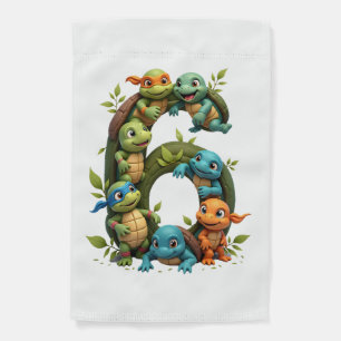 6th Birthday Sea Turtle Tortoise Theme Party 6 Yea Garden Flag