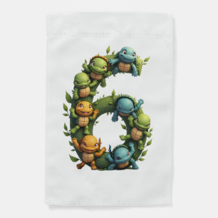 6th Birthday Sea Turtle Tortoise Theme Party 6 Yea Garden Flag