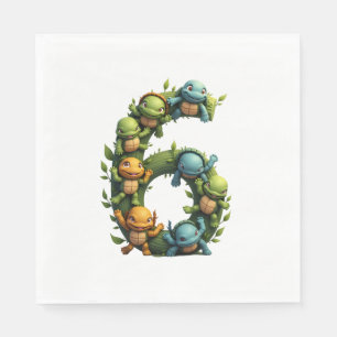 6th Birthday Sea Turtle Tortoise Theme Party 6 Yea Napkins
