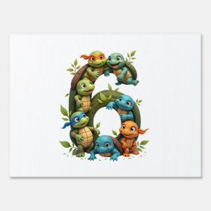 6th Birthday Sea Turtle Tortoise Theme Party 6 Yea Sign