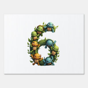 6th Birthday Sea Turtle Tortoise Theme Party 6 Yea Sign