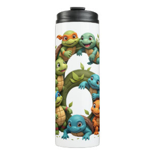 6th Birthday Sea Turtle Tortoise Theme Party 6 Yea Thermal Tumbler