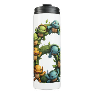 6th Birthday Sea Turtle Tortoise Theme Party 6 Yea Thermal Tumbler