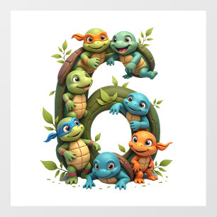 6th Birthday Sea Turtle Tortoise Theme Party 6 Yea Wall Decal