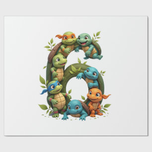 6th Birthday Sea Turtle Tortoise Theme Party 6 Yea Wrapping Paper