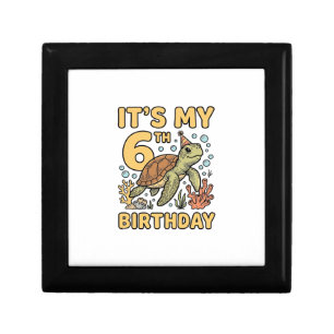 6th Birthday Sea Turtle Vintage Engraving Design_1 Gift Box