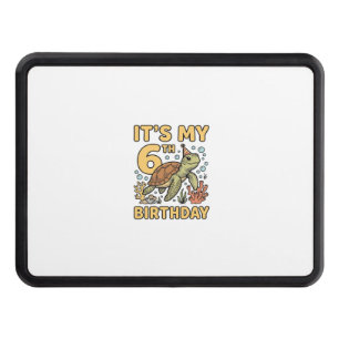 6th Birthday Sea Turtle Vintage Engraving Design_1 Hitch Cover