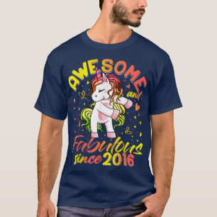 6th Birthday Shirt 6 Year Old Girl Flossing Unicor
