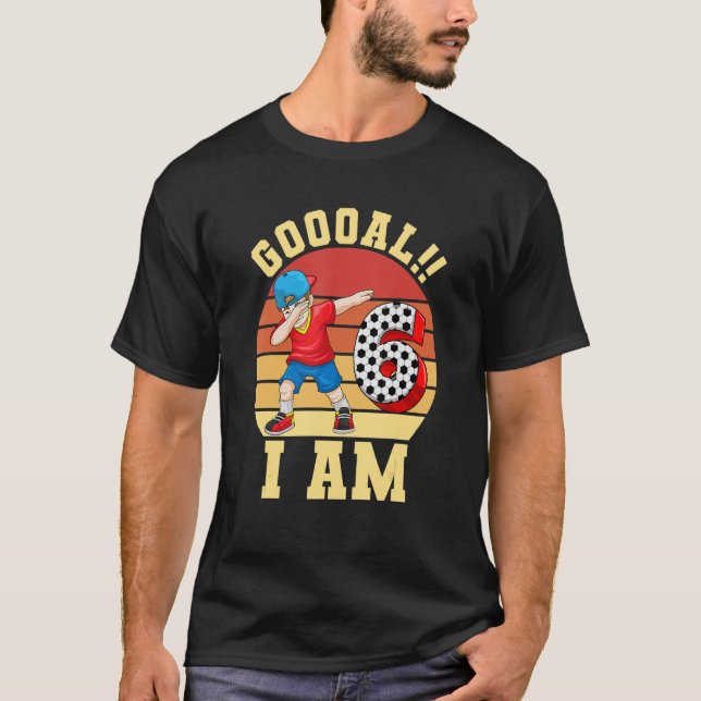 6th Birthday Soccer Themed Birthday Party 6 Years  T-Shirt (Front)