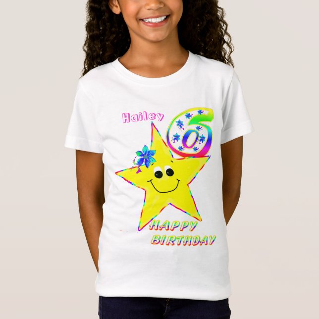 6th Birthday Stars Shirt (Front)