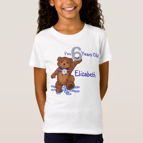 6th Birthday Teddy Bear for Girl T_Shirt