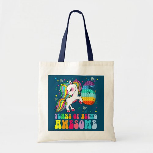 6th Birthday Unicorn Fidget Pop It Birthday Girl Tote Bag
