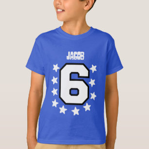 6th Birthday White Stars and White Big Number V05 T-Shirt