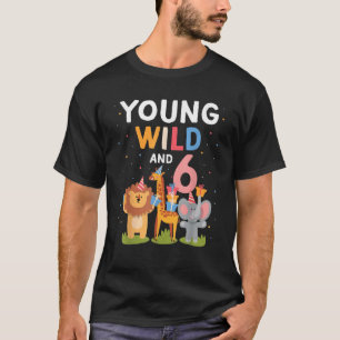 6th Birthday Zoo Safari Jungle Animal 6 Year Old F T-Shirt