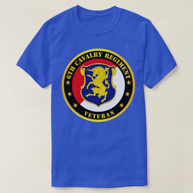6th Cavalry Regiment Veteran T-Shirt (Design Front)