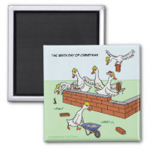 6th Day of Christmas (Six Geese a-Laying) Magnet